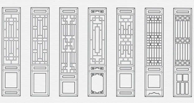 泰顺常用中式仿古花窗图案隔断设计图